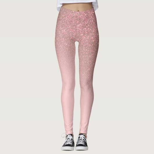 Leggings Gradient diagonal Rose Gold Blush Pink ombre (Devant)