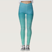 Leggings Gradient d'ombre de bleu de turquoise pour le (Devant)