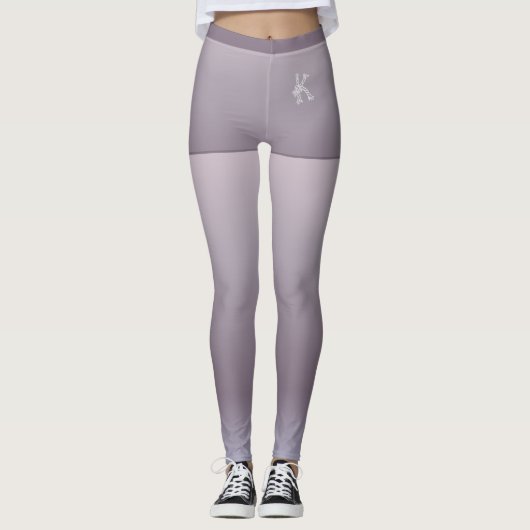 Leggings Gradient gris Brown bleu, Shorts, Monogramme perso (Devant)
