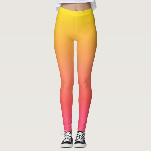 Leggings Gradient jaune et rose (Devant)
