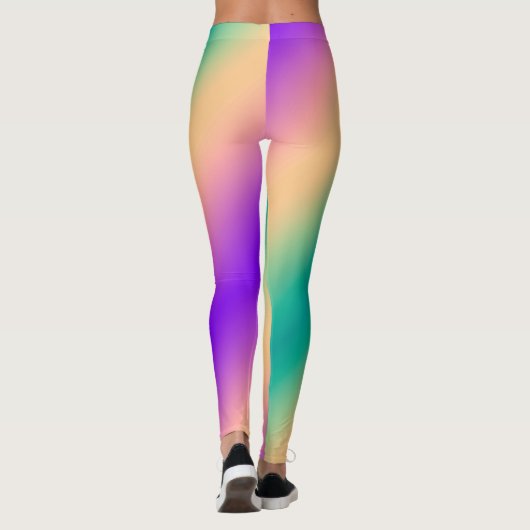Leggings Gradient ombre green yellow pink purple soft blurr (Dos)