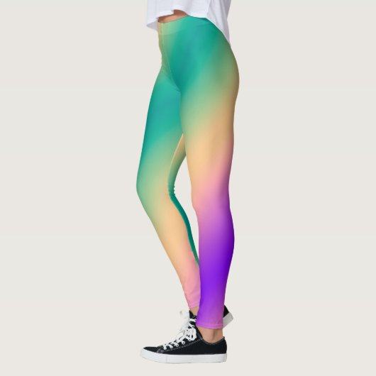 Leggings Gradient ombre green yellow pink purple soft blurr (Gauche)