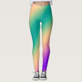 Leggings Gradient ombre green yellow pink purple soft blurr (Devant)