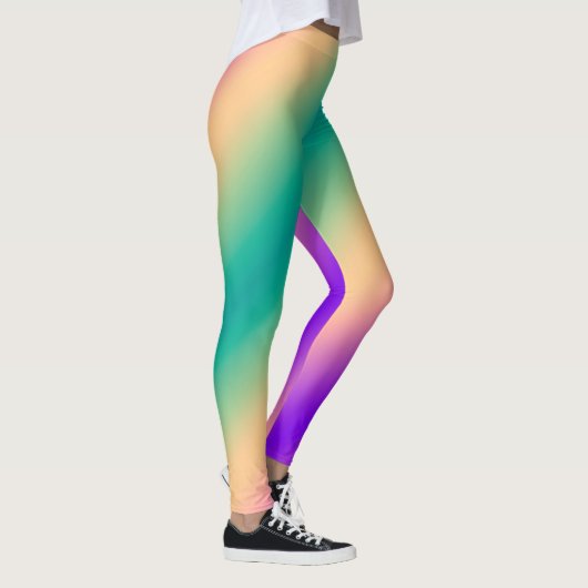 Leggings Gradient ombre green yellow pink purple soft blurr (Droite)