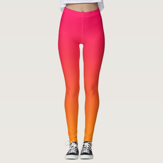LEGGINGS GRADIENT ORANGE ROSE (Devant)