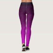 Leggings Gradient purple gray polka dots print abstract fe (Dos)