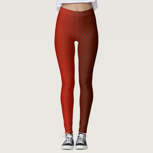 Leggings Gradient rouge gray polka dots print abstract femi (Devant)