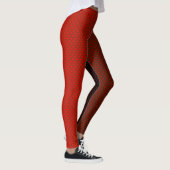 Leggings Gradient rouge gray polka dots print abstract femi (Droite)