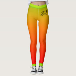 Leggings Gradient rouge jaune tropical avec un texte sembla