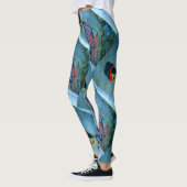 Leggings Graffiti abstrait bleu vert (Gauche)