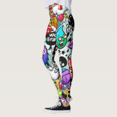 Leggings Graffiti Art Fruits et Légumes (Gauche)