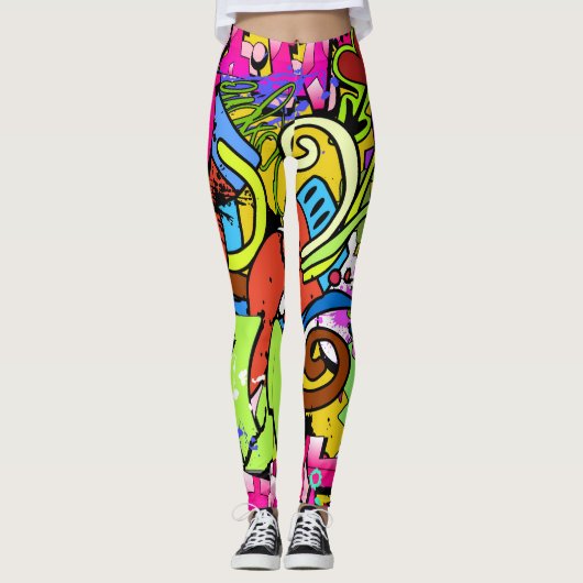 Leggings Graffiti Art : Hip-Hop Style Arrière - plan (Devant)