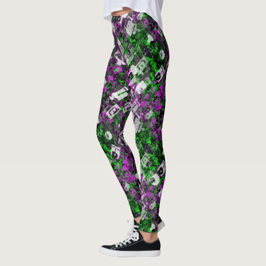Leggings Graffiti Artiste Paint Splash Splaty Edgy Rebel (Gauche)