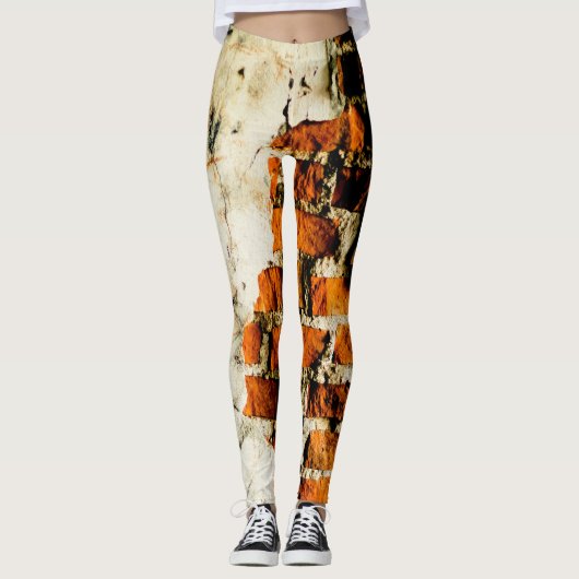 Leggings Graffiti blanc Cool en brique (Devant)