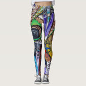 Leggings Graffiti coloré et moderne (Devant)