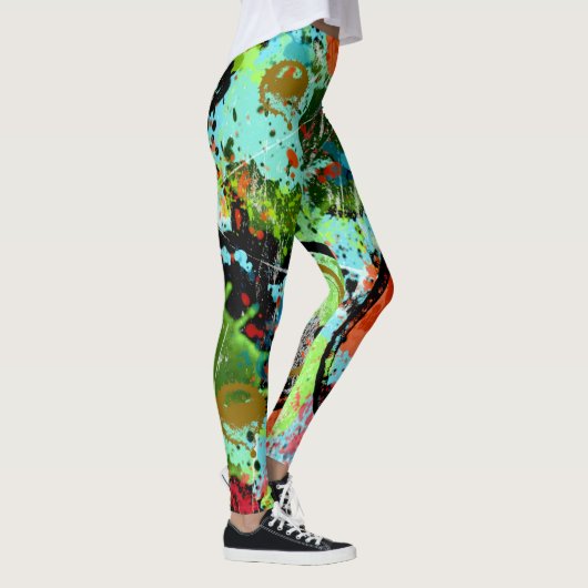 Leggings Graffiti de combat alimentaire Abstrait (Droite)
