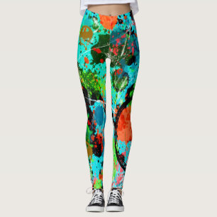 Leggings Graffiti de combat alimentaire Abstrait