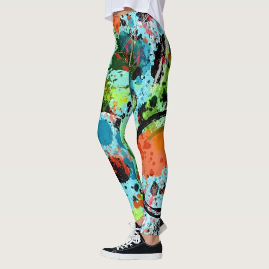 Leggings Graffiti de combat alimentaire Abstrait (Gauche)