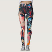 Leggings Graffiti de musique spatiale pour fille Anime (Devant)