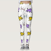 Leggings Graffiti de style Jaune violet chien 1 (Devant)