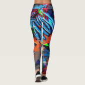 Leggings Graffiti lumineux, design graphique urbain. (Dos)