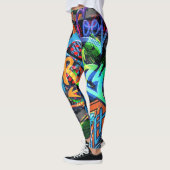 Leggings Graffiti lumineux, design graphique urbain. (Gauche)