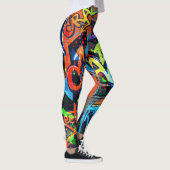 Leggings Graffiti lumineux, design graphique urbain. (Droite)