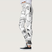 Leggings Graffiti mignon : Doodle Art Set. (Gauche)