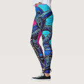Leggings Graffiti muraux masqués en néon (Gauche)