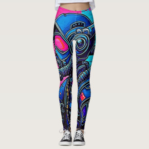 Leggings Graffiti muraux masqués en néon