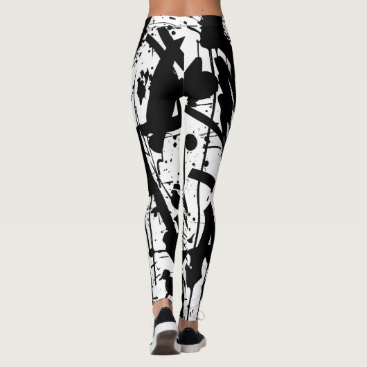 Leggings Graffiti noir et blanc (Dos)