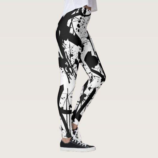 Leggings Graffiti noir et blanc (Droite)