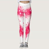 Leggings Graffiti peinture rose brillant design coeur (Devant)