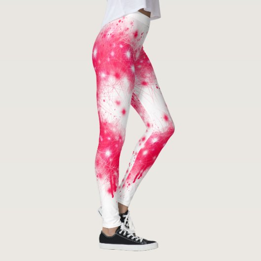 Leggings Graffiti peinture rose brillant design coeur (Droite)