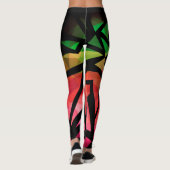 Leggings graffiti polygonal moderne Abstrait géométrique fo (Dos)