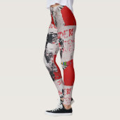Leggings Graffiti rouge et blanc défraîchi avec crayon afri (Gauche)