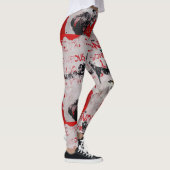 Leggings Graffiti rouge et blanc défraîchi avec crayon afri (Droite)