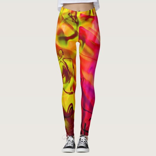 Leggings Graffiti urbain Graphic Art moderne abstrait (Devant)