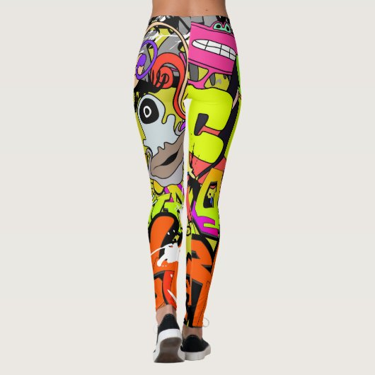 Leggings Graffiti urbain : mur d'art Vintage (Dos)