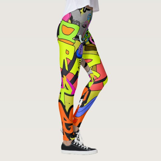 Leggings Graffiti urbain : mur d'art Vintage (Droite)