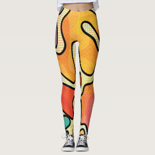 Leggings Graffiti urbain : Texture d'art sans transparence.