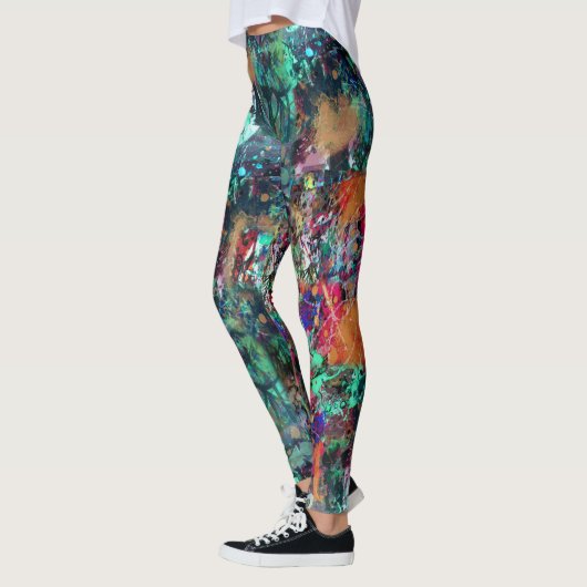 Leggings Graffiti Wall et Spray Paint Splatter (Gauche)