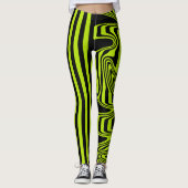 Leggings Graines et torrents - Lime vert et noir (Devant)