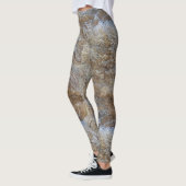 Leggings Grains de bois franc Brown blanc rustique (Gauche)