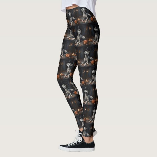 Leggings Grand Dane Citrouille Halloween flip d'effroi (Gauche)