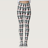 Leggings Grand Danois (Noir) Noël (Devant)