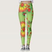 Leggings Grand Joli Motif de Bouquet Fleurs (Devant)