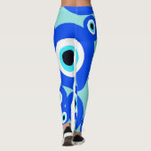 Leggings Grand Mal Oeil Lucky Charm Bleu Blanc Motif (Dos)