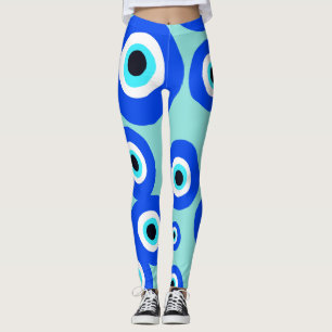Leggings Grand Mal Oeil Lucky Charm Bleu Blanc Motif