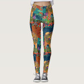 Leggings Grand motif d'extraits - guêtres de bouffe (Devant)